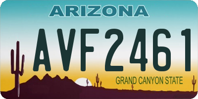 AZ license plate AVF2461