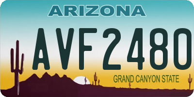AZ license plate AVF2480