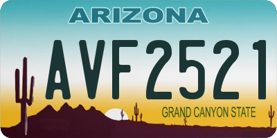 AZ license plate AVF2521