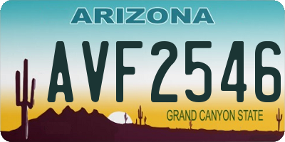 AZ license plate AVF2546