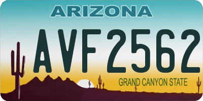 AZ license plate AVF2562