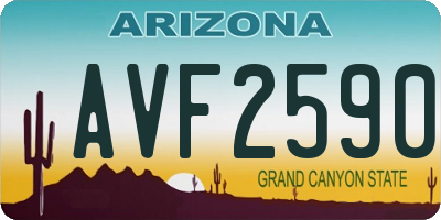 AZ license plate AVF2590