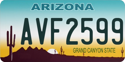 AZ license plate AVF2599