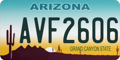 AZ license plate AVF2606