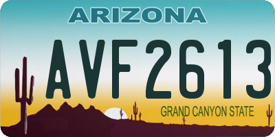 AZ license plate AVF2613