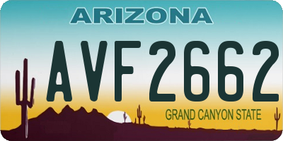 AZ license plate AVF2662