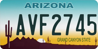 AZ license plate AVF2745