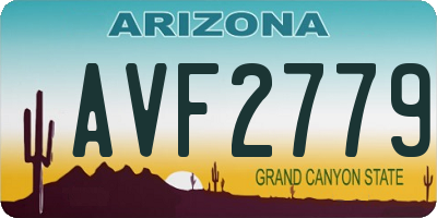 AZ license plate AVF2779