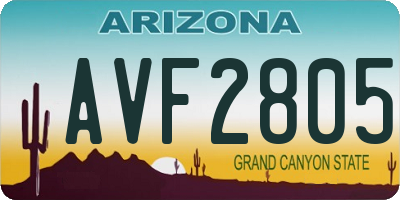 AZ license plate AVF2805