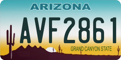 AZ license plate AVF2861