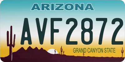 AZ license plate AVF2872