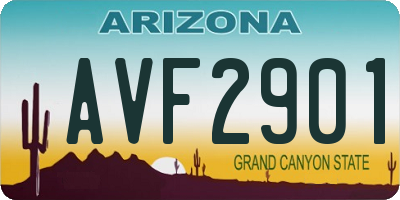 AZ license plate AVF2901