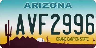 AZ license plate AVF2996