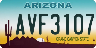 AZ license plate AVF3107