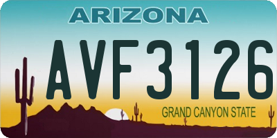 AZ license plate AVF3126