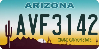 AZ license plate AVF3142