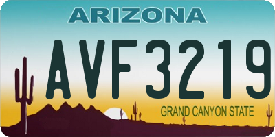 AZ license plate AVF3219