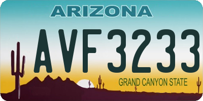 AZ license plate AVF3233