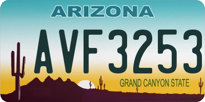 AZ license plate AVF3253