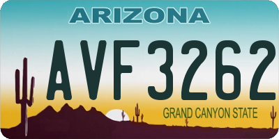 AZ license plate AVF3262