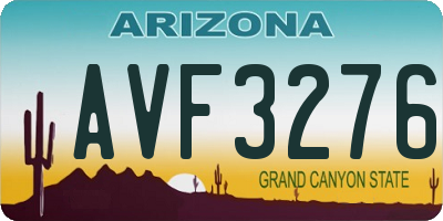 AZ license plate AVF3276