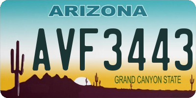AZ license plate AVF3443
