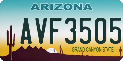AZ license plate AVF3505