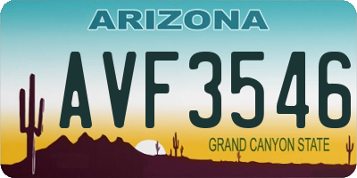 AZ license plate AVF3546