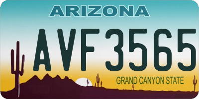AZ license plate AVF3565