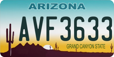 AZ license plate AVF3633