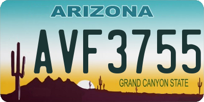 AZ license plate AVF3755