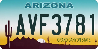 AZ license plate AVF3781