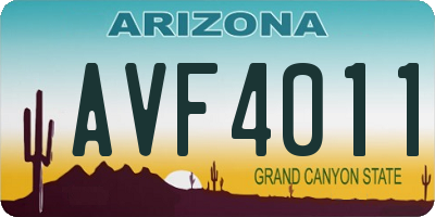 AZ license plate AVF4011