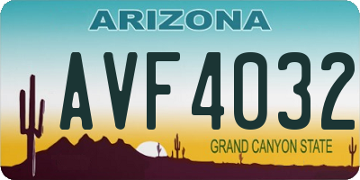 AZ license plate AVF4032