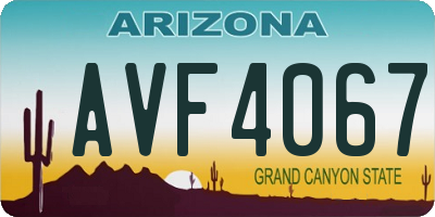 AZ license plate AVF4067