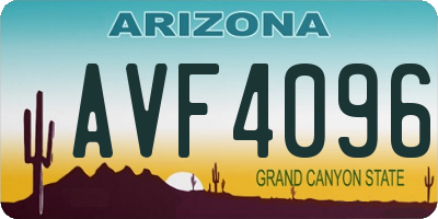 AZ license plate AVF4096