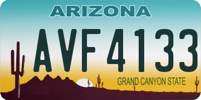 AZ license plate AVF4133