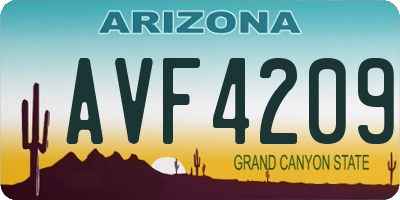 AZ license plate AVF4209