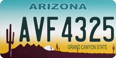 AZ license plate AVF4325