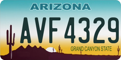 AZ license plate AVF4329