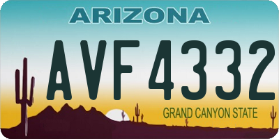 AZ license plate AVF4332