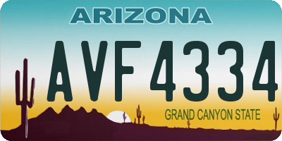 AZ license plate AVF4334