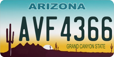 AZ license plate AVF4366