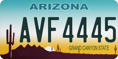 AZ license plate AVF4445