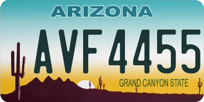 AZ license plate AVF4455