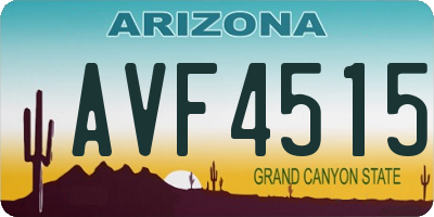 AZ license plate AVF4515