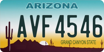 AZ license plate AVF4546