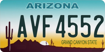 AZ license plate AVF4552