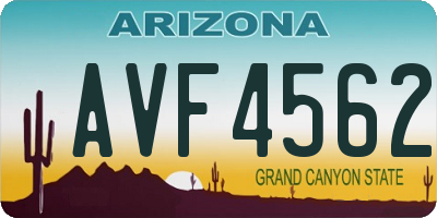 AZ license plate AVF4562