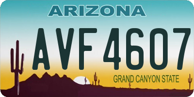 AZ license plate AVF4607